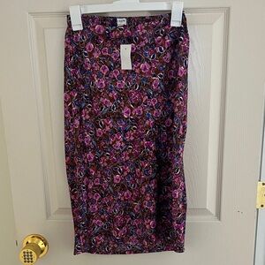 J. Crew Factory Purple Floral Pencil Skirt